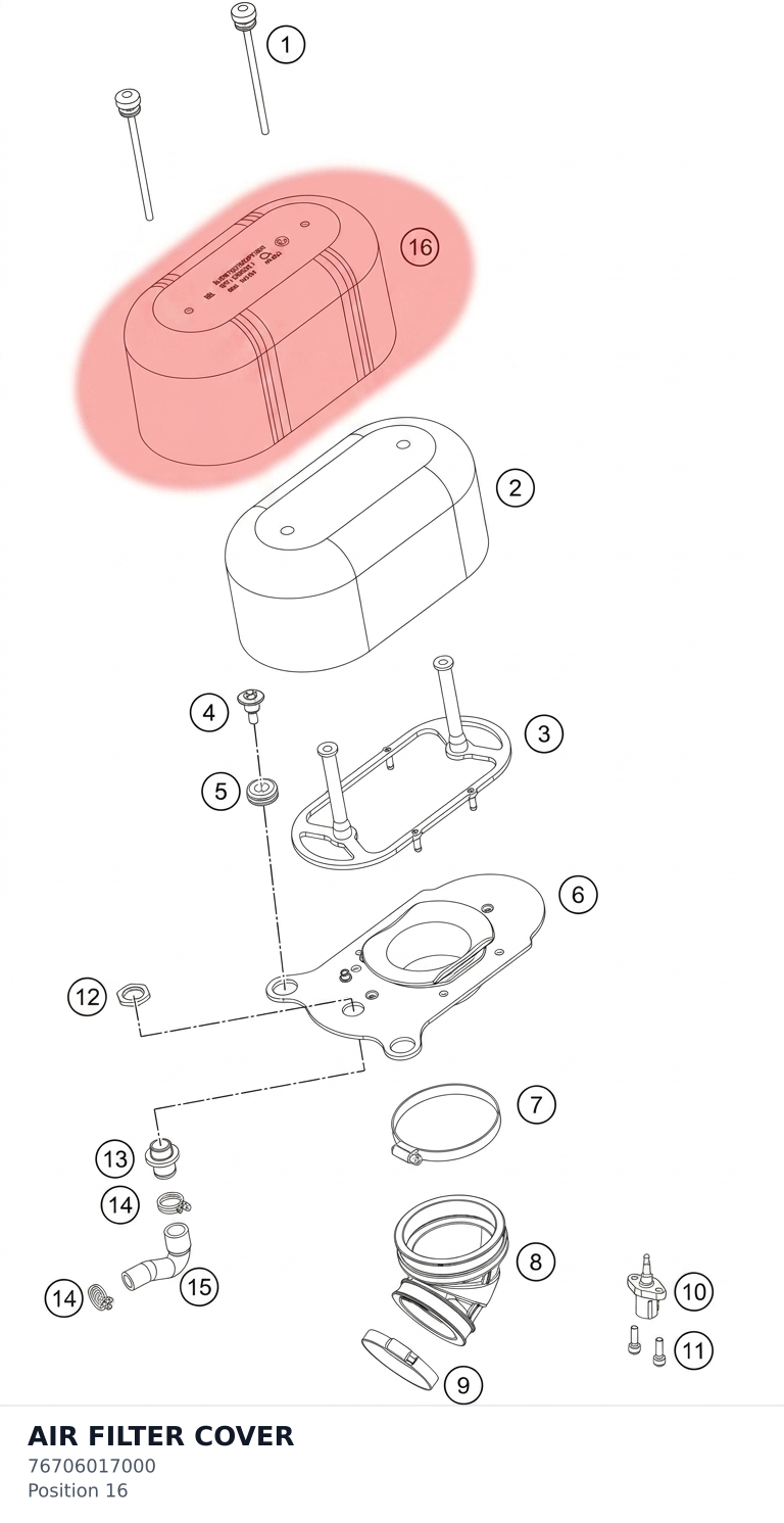 Diagram preview: AIR FILTER COVER (76706017000)