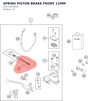 Diagram preview: SPRING PISTON BRAKE FRONT 11MM (50213050050)