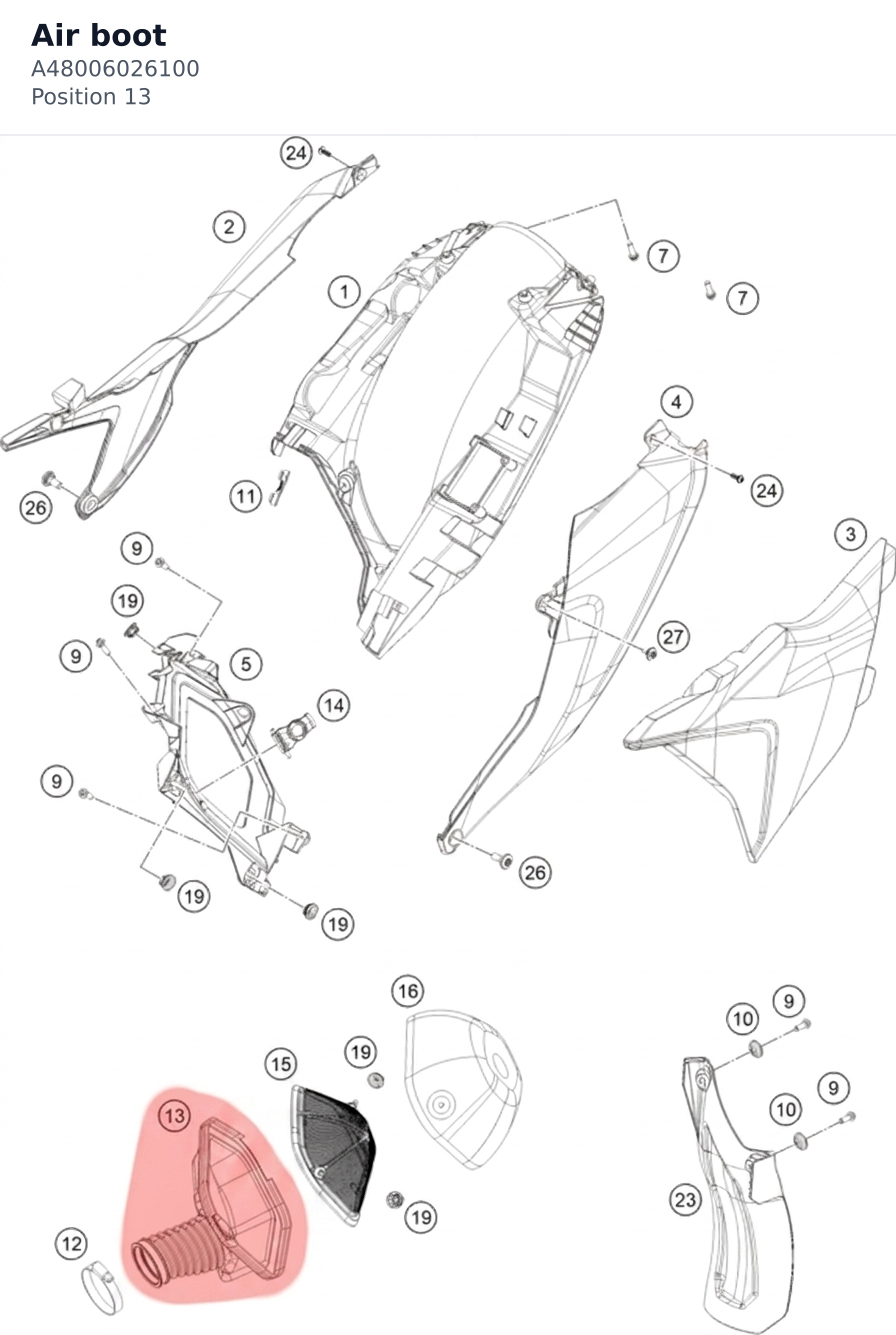 Diagram preview: Air boot (A48006026100)
