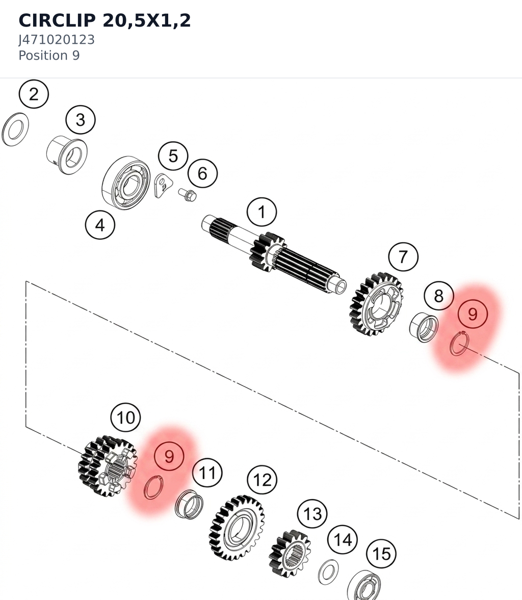 Diagram preview: CIRCLIP 20,5X1,2 (J471020123)