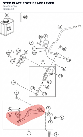Diagram preview: STEP PLATE FOOT BRAKE LEVER (60313051000)