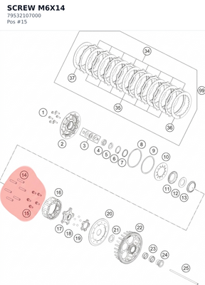 Diagram preview: SCREW M6X14 (79532107000)