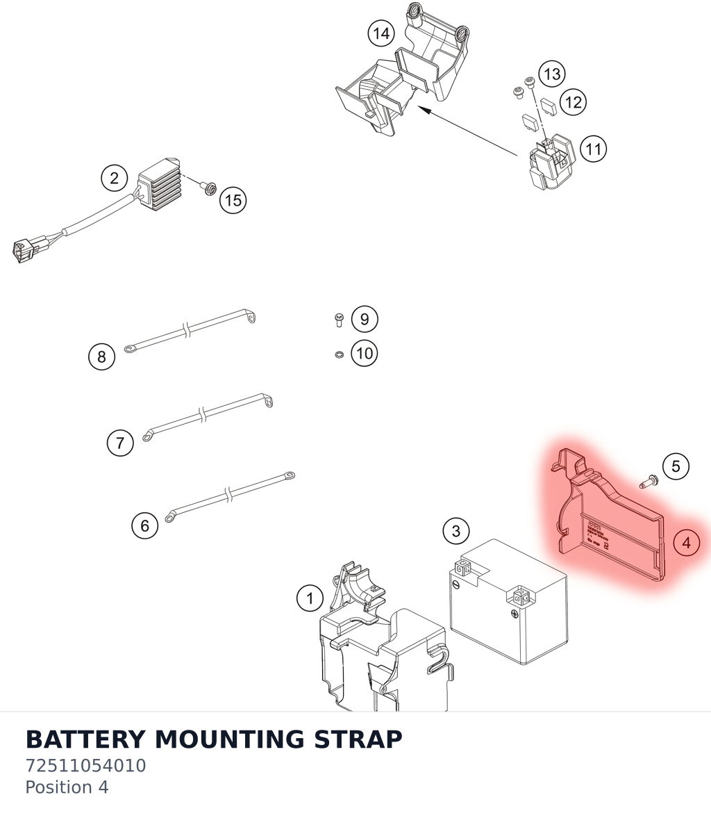 Diagram preview: BATTERY MOUNTING STRAP (72511054010)