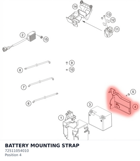 Diagram preview: BATTERY MOUNTING STRAP (72511054010)