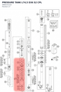 Diagram preview: PRESSURE TANK L74,5 D36 S2 CPL (48601021S2)
