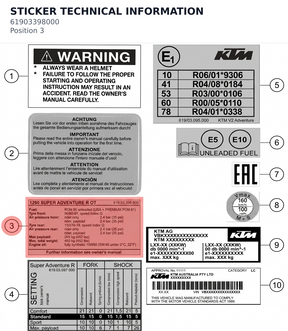 Diagram preview: STICKER TECHNICAL INFORMATION (61903398000)