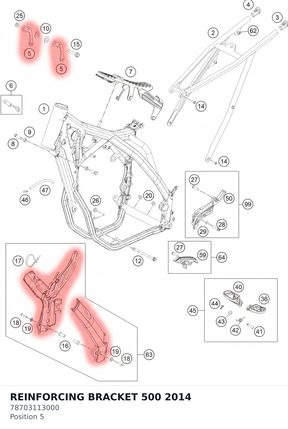 Diagram preview: REINFORCING BRACKET 500 2014 (78703113000)