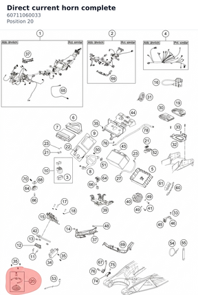 Diagram preview: Direct current horn complete (60711060033)