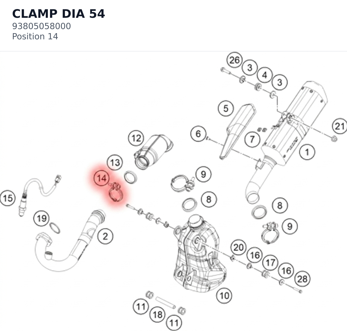 Diagram preview: CLAMP DIA 54 (93805058000)