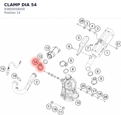Diagram preview: CLAMP DIA 54 (93805058000)