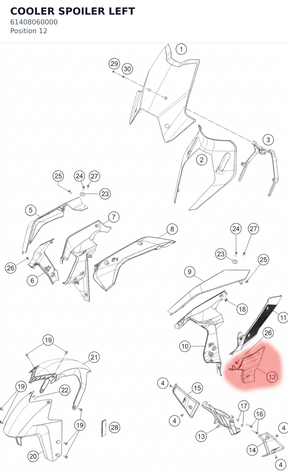Diagram preview: COOLER SPOILER LEFT (61408060000)