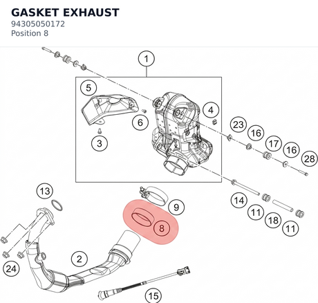 Diagram preview: GASKET EXHAUST (94305050172)
