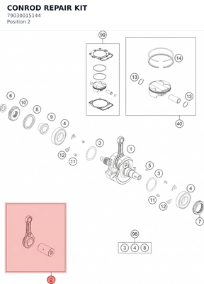Diagram preview: CONROD REPAIR KIT (79030015144)