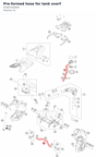 Diagram preview: Pre-formed hose for tank overf (61907020000)