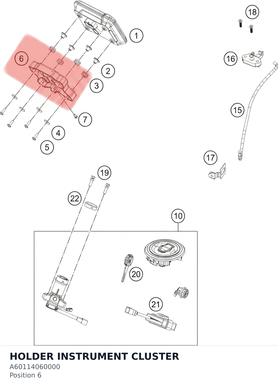 Diagram preview: HOLDER INSTRUMENT CLUSTER (A60114060000)