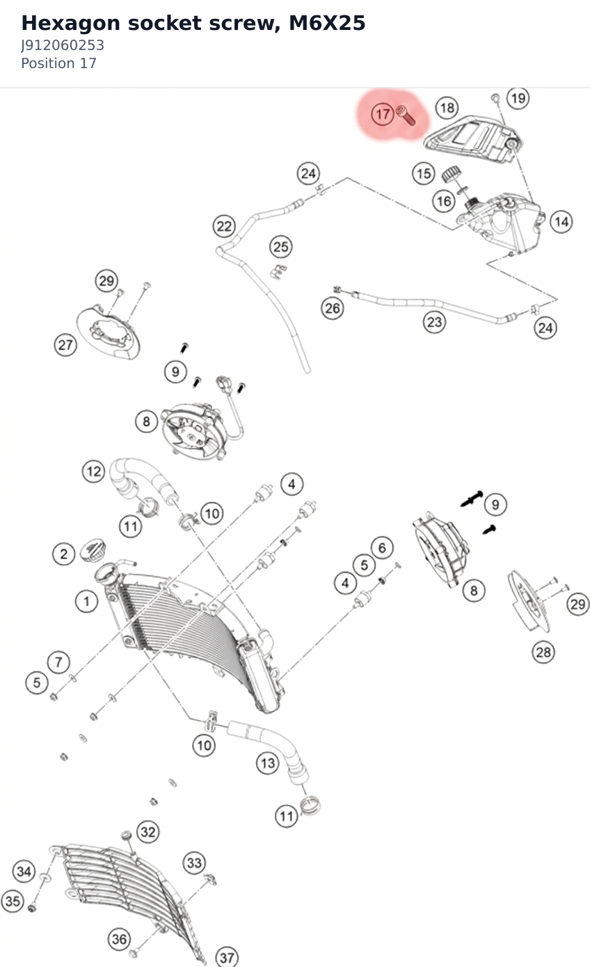 Diagram preview: Hexagon socket screw, M6X25 (J912060253)