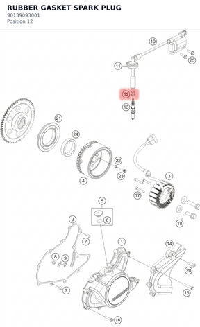 Diagram preview: RUBBER GASKET SPARK PLUG (90139093001)
