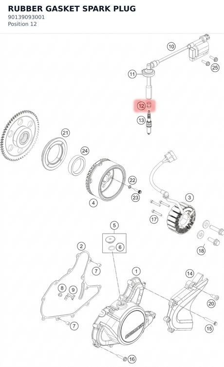 Diagram preview: RUBBER GASKET SPARK PLUG (90139093001)