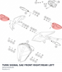 Diagram preview: TURN SIGNAL SAE FRONT RIGHT/REAR LEFT (A61014526100)