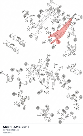 Diagram preview: SUBFRAME LEFT (63703002005EB)