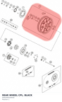 Diagram preview: REAR WHEEL CPL. BLACK (9301000104430)
