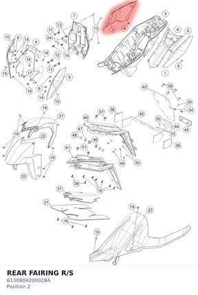 Diagram preview: REAR FAIRING R/S (6130804200028A)