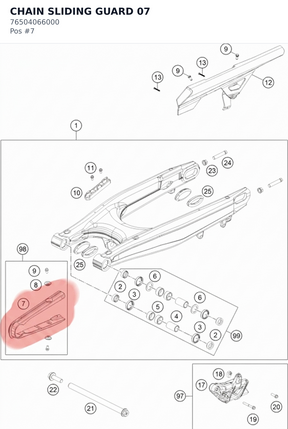 Diagram preview: CHAIN SLIDING GUARD 07 (76504066000)