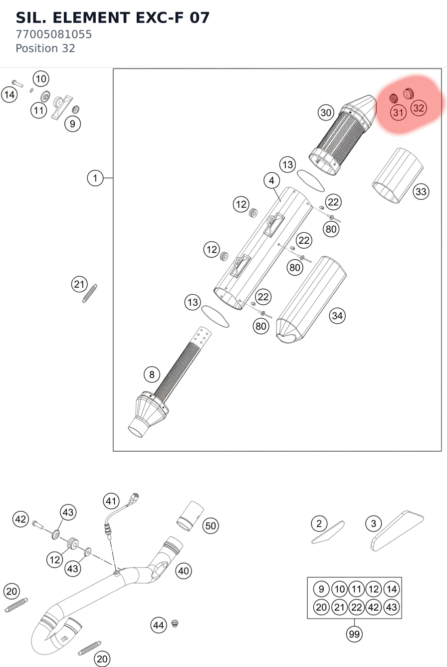 Diagram preview: SIL. ELEMENT EXC-F 07 (77005081055)