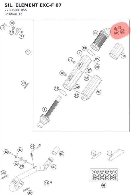 Diagram preview: SIL. ELEMENT EXC-F 07 (77005081055)
