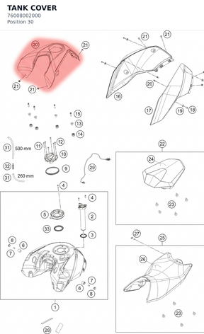 Diagram preview: TANK COVER (76008002000)