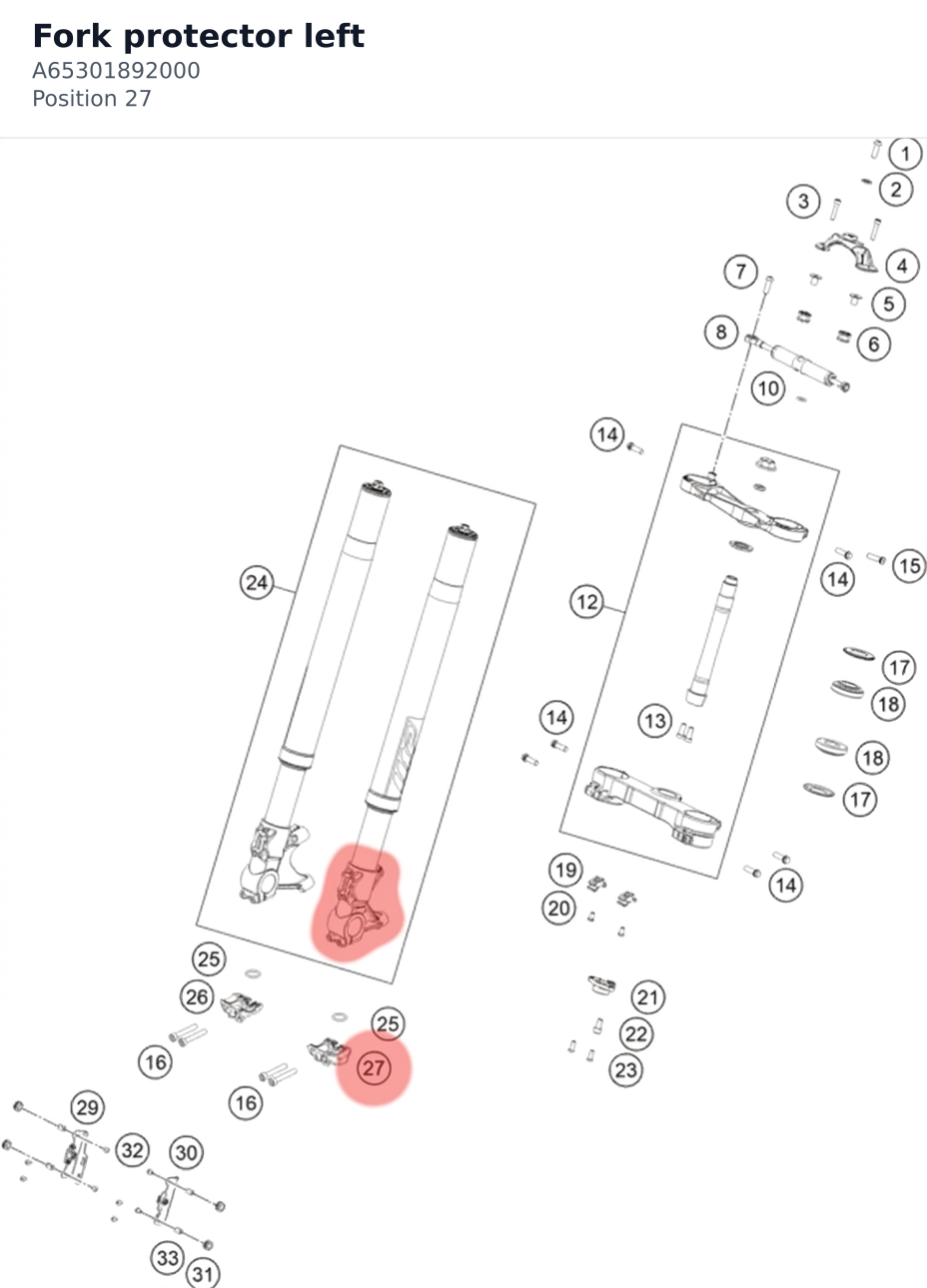 Diagram preview: Fork protector left (A65301892000)