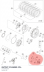 Diagram preview: OUTPUT CYLINDER CPL. (77232061044)