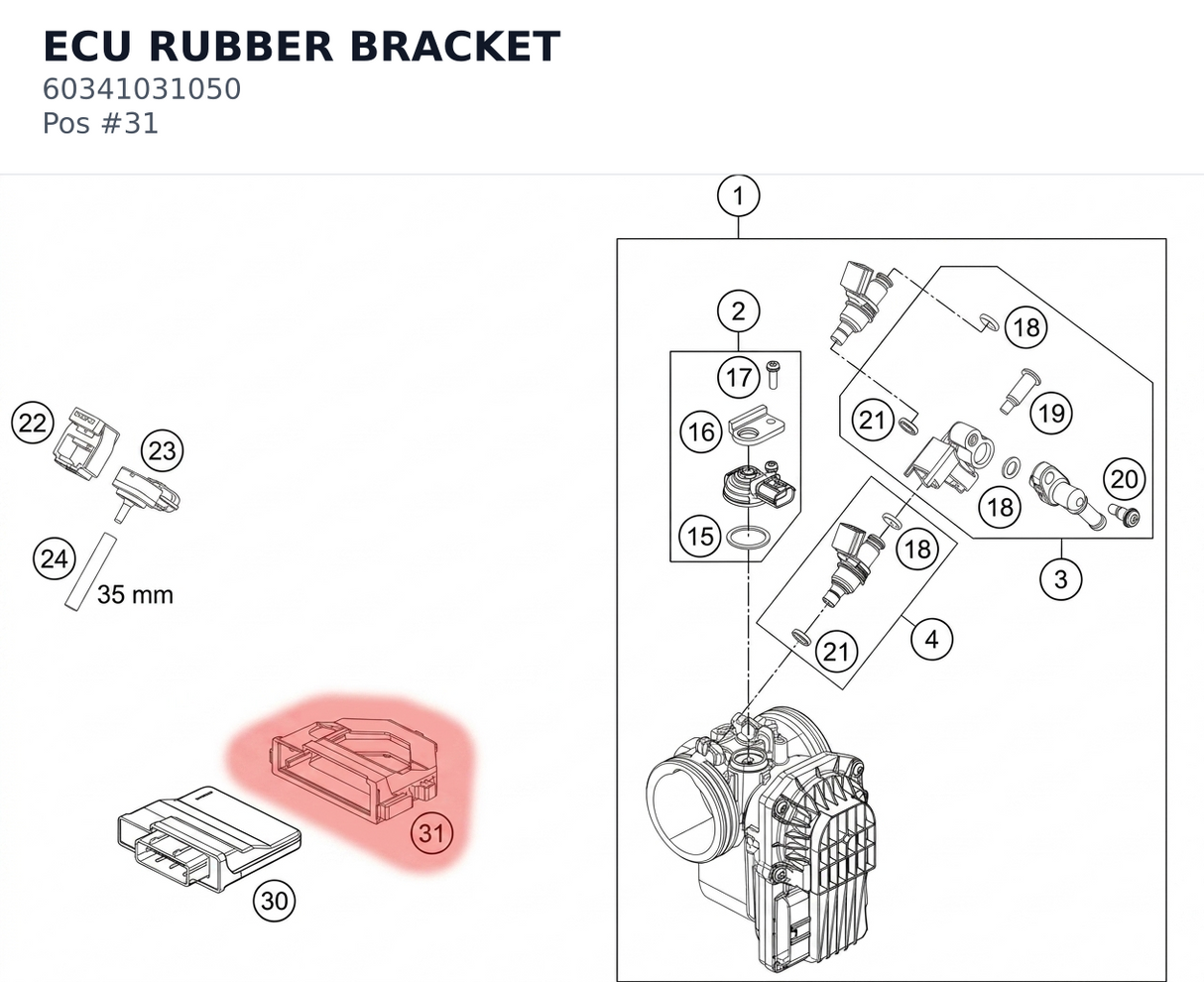 Diagram preview: ECU RUBBER BRACKET (60341031050)
