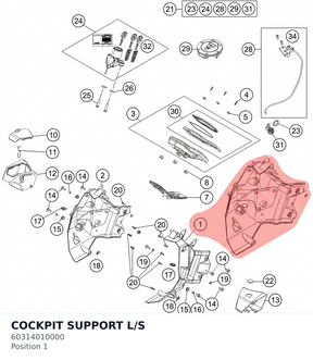 Diagram preview: COCKPIT SUPPORT L/S (60314010000)