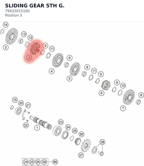 Diagram preview: SLIDING GEAR 5TH G. (79433015100)