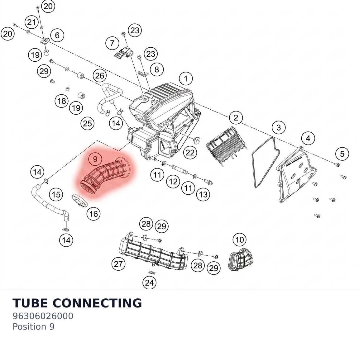 Diagram preview: TUBE CONNECTING (96306026000)
