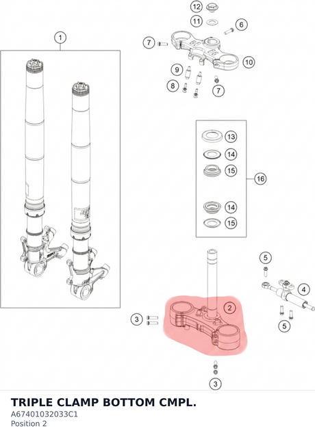 Diagram preview: TRIPLE CLAMP BOTTOM CMPL. (A67401032033C1)