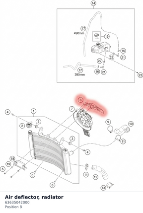 Diagram preview: Air deflector, radiator (63635042000)