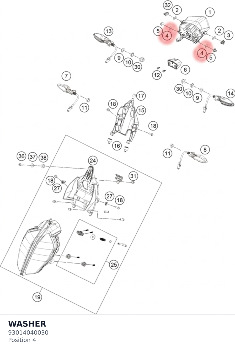 Diagram preview: WASHER (93014040030)