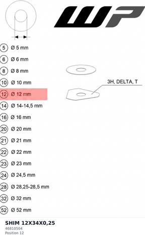 Diagram preview: SHIM 12X34X0,25 (46810504)