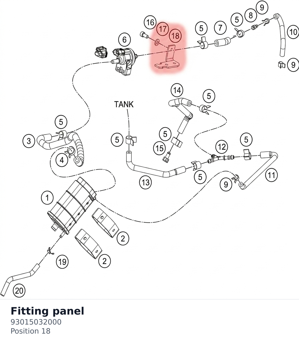 Diagram preview: Fitting panel (93015032000)