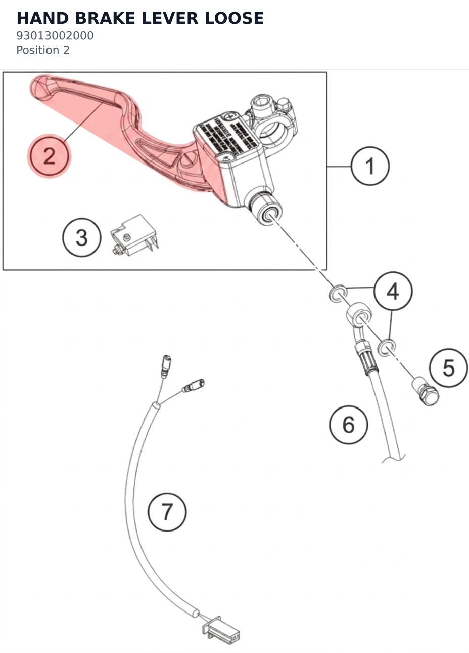 Diagram preview: HAND BRAKE LEVER LOOSE (93013002000)