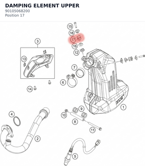 Diagram preview: DAMPING ELEMENT UPPER (90105068200)