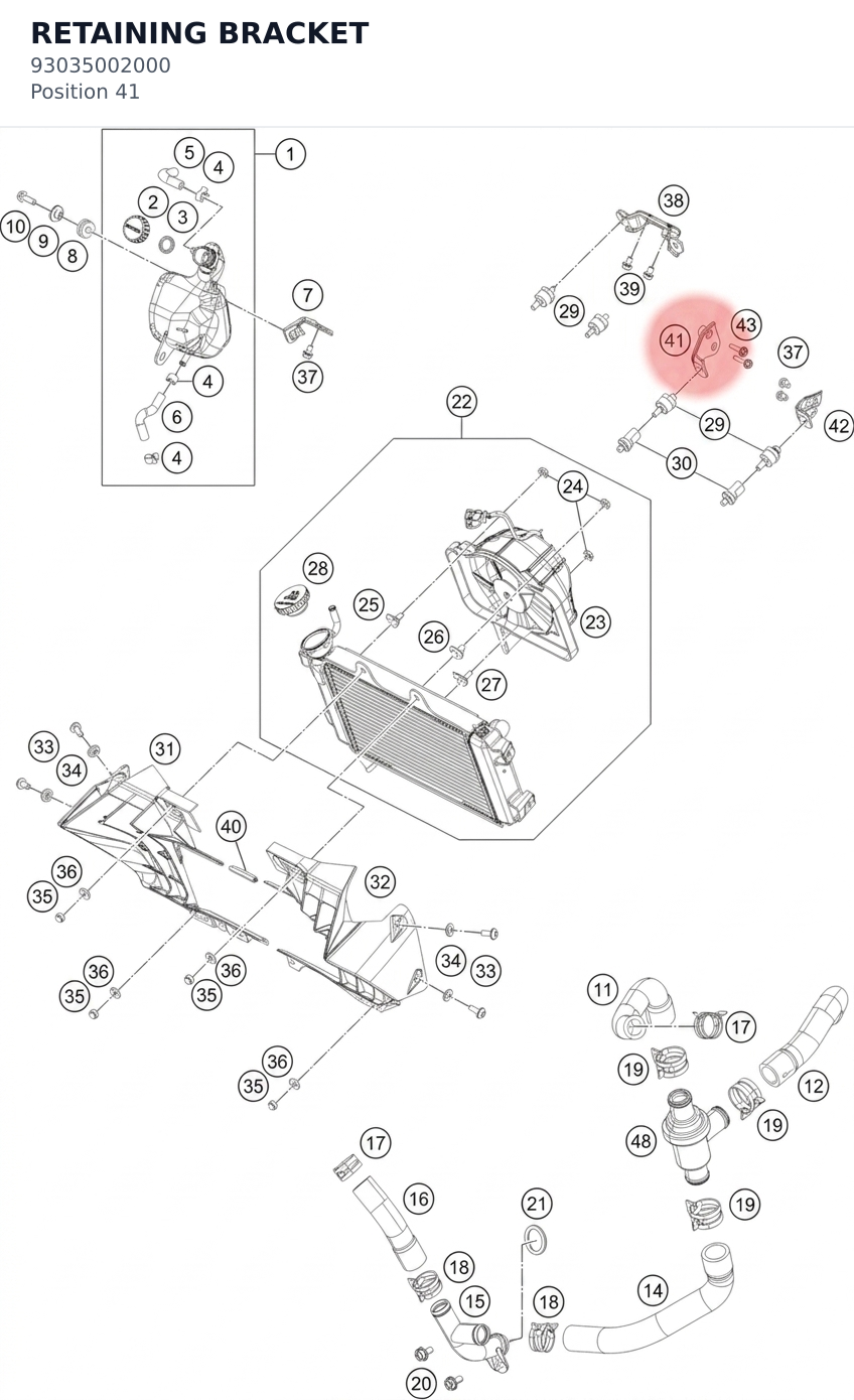 Diagram preview: RETAINING BRACKET (93035002000)