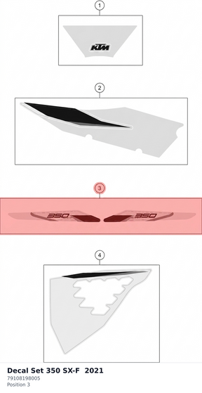 Diagram preview: Decal Set 350 SX-F  2021 (79108198005)