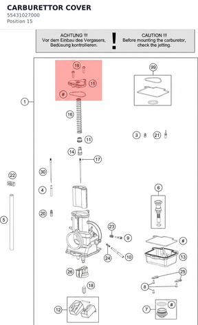 Diagram preview: CARBURETTOR COVER (55431027000)