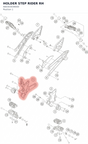 Diagram preview: HOLDER STEP RIDER RH (A60303039000)