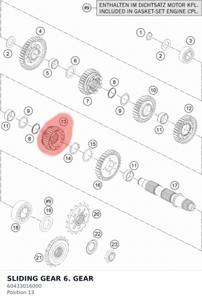 Diagram preview: SLIDING GEAR 6. GEAR (60433016000)