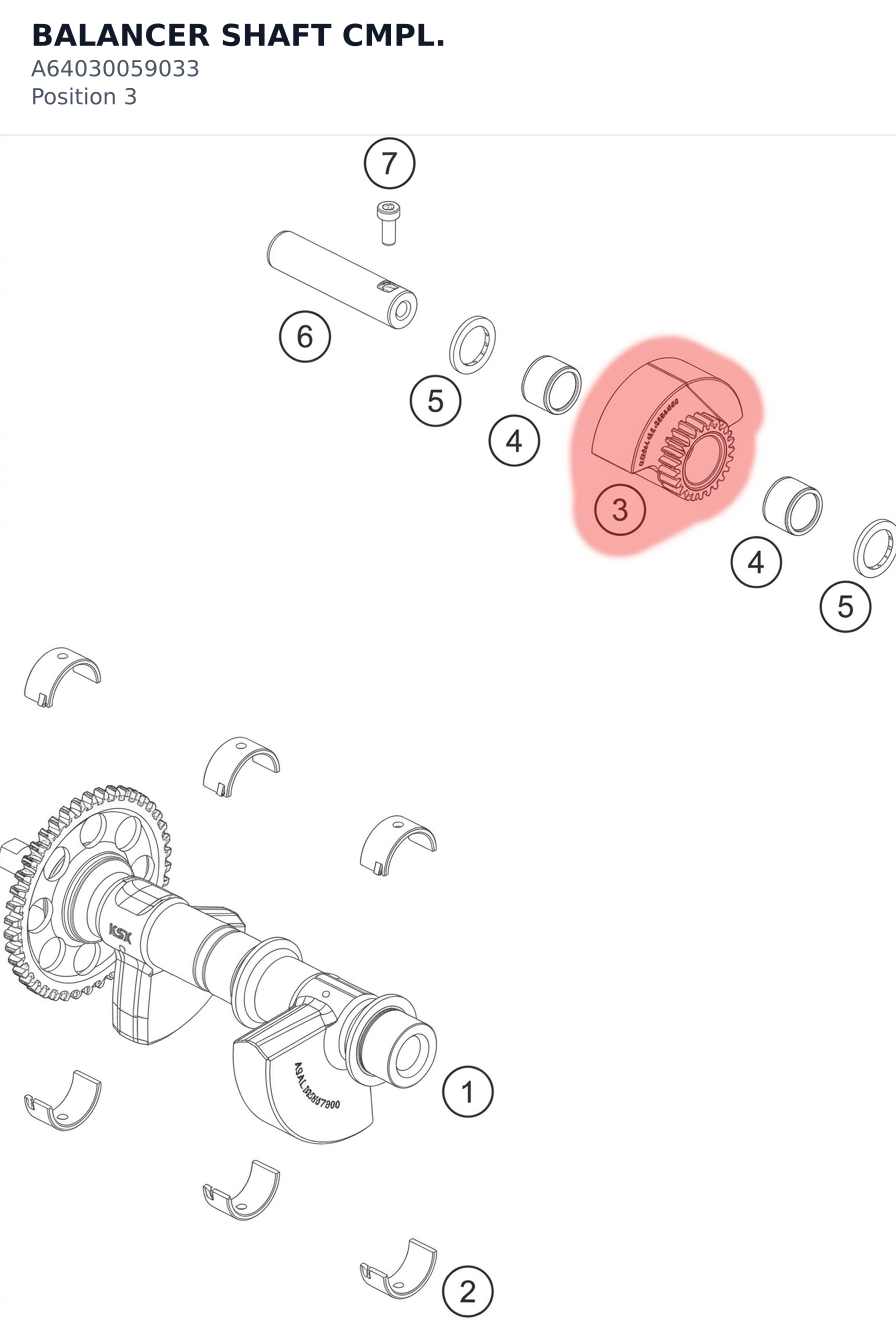 Diagram preview: BALANCER SHAFT CMPL. (A64030059033)