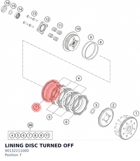 Diagram preview: LINING DISC TURNED OFF (90132211000)